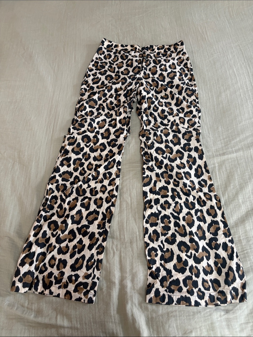 Zara Leopard-Print Trousers in Black and Tan